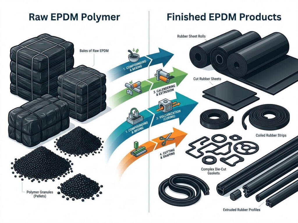 EPDM Polymer to Finished Products